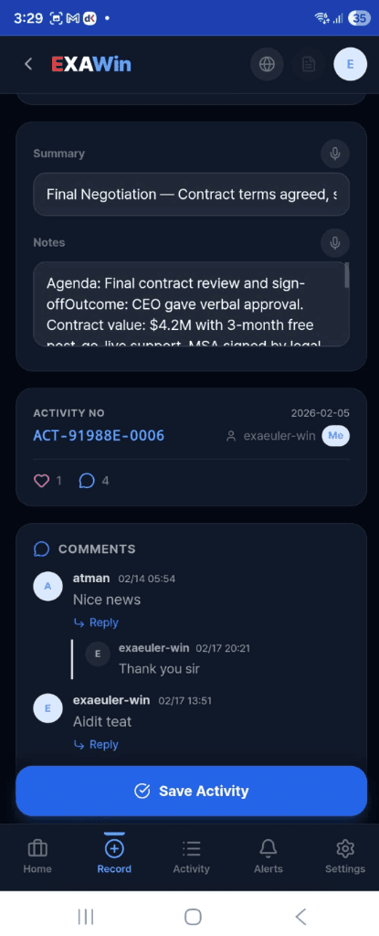Activity Record - Dark